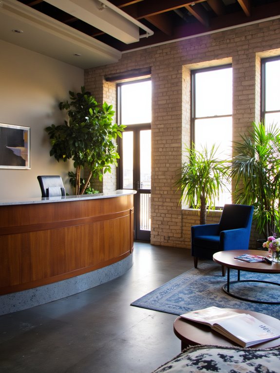 welcoming reception area design