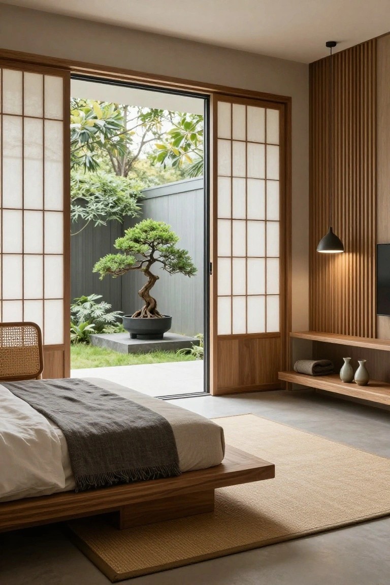 Bedroom Opens to Private Zen Garden