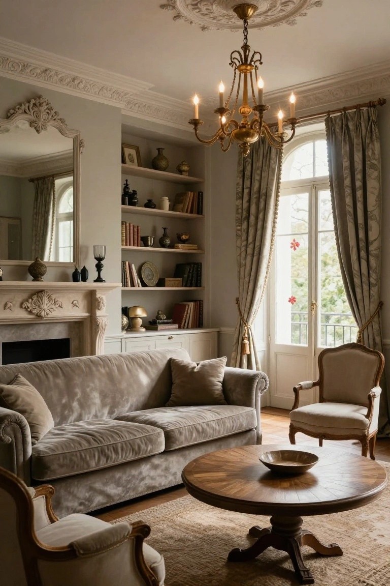 Velvet Sofas in Ornate Living Rooms