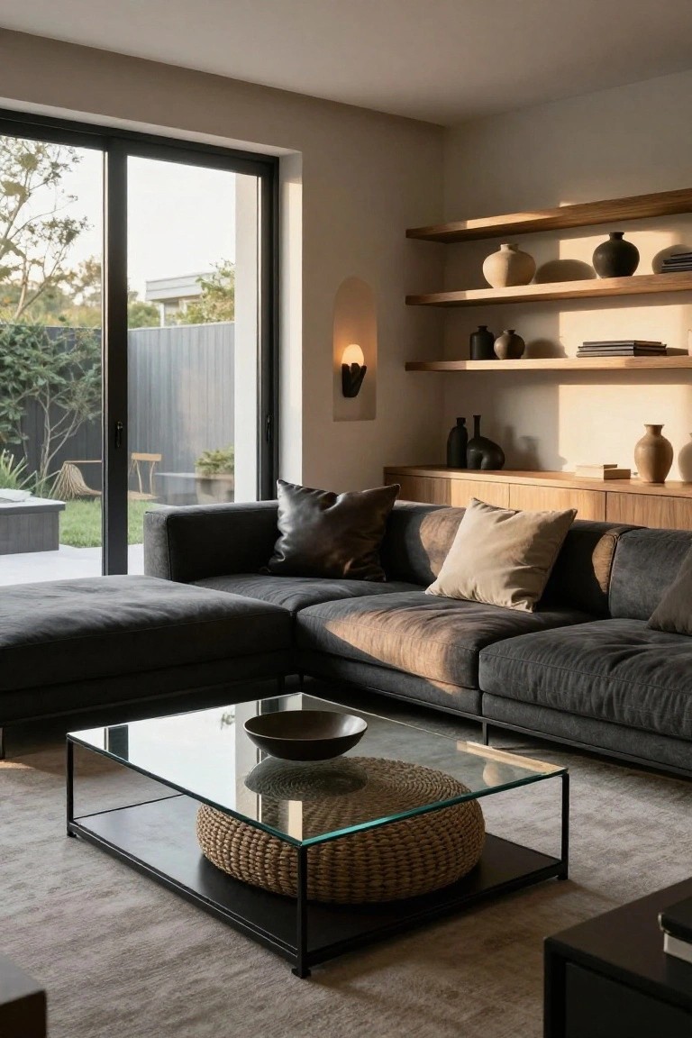 Neutral L-Shaped Sofa for Modern Living Rooms