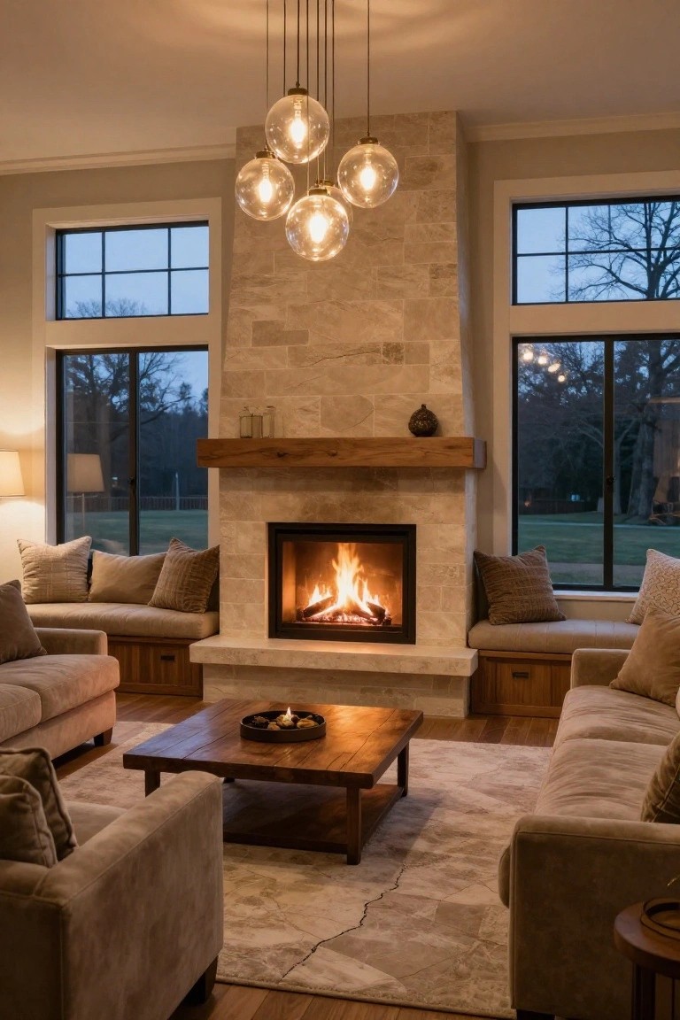 Cluster of Globe Pendants for Cozy Lighting