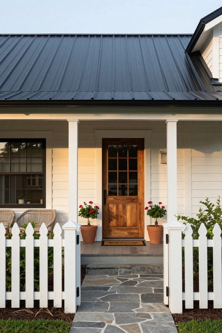 Porch Entry with Picket Fence