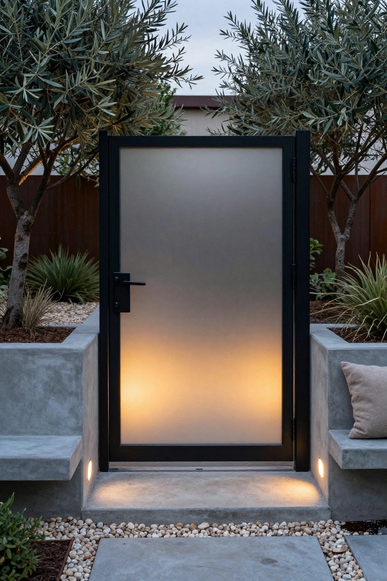 Frosted Glass Pedestrian Gate