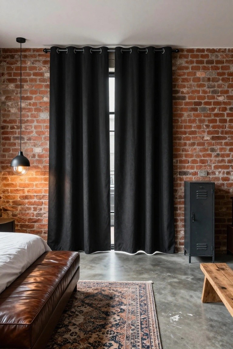 Floor-to-Ceiling Black Curtains