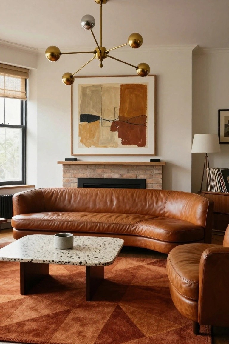 Gold Sputnik Chandelier as Room Focal Point