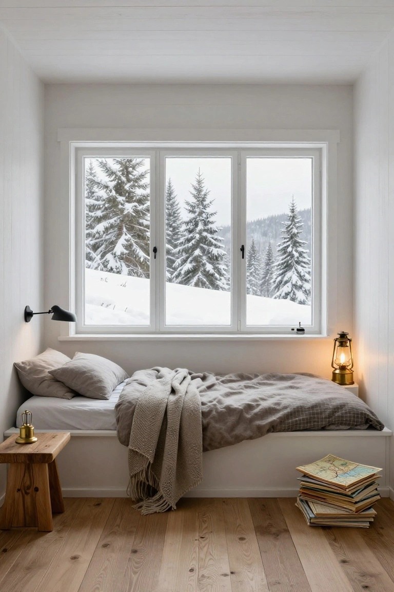 Platform Bed Under a Big Window