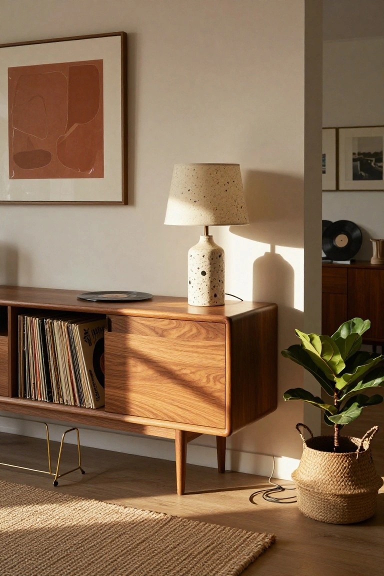 Console Table with Record Storage
