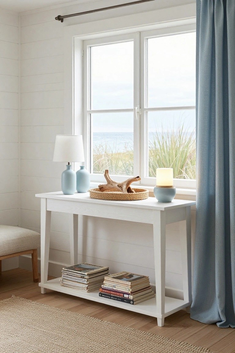 Coastal Console Table Styling
