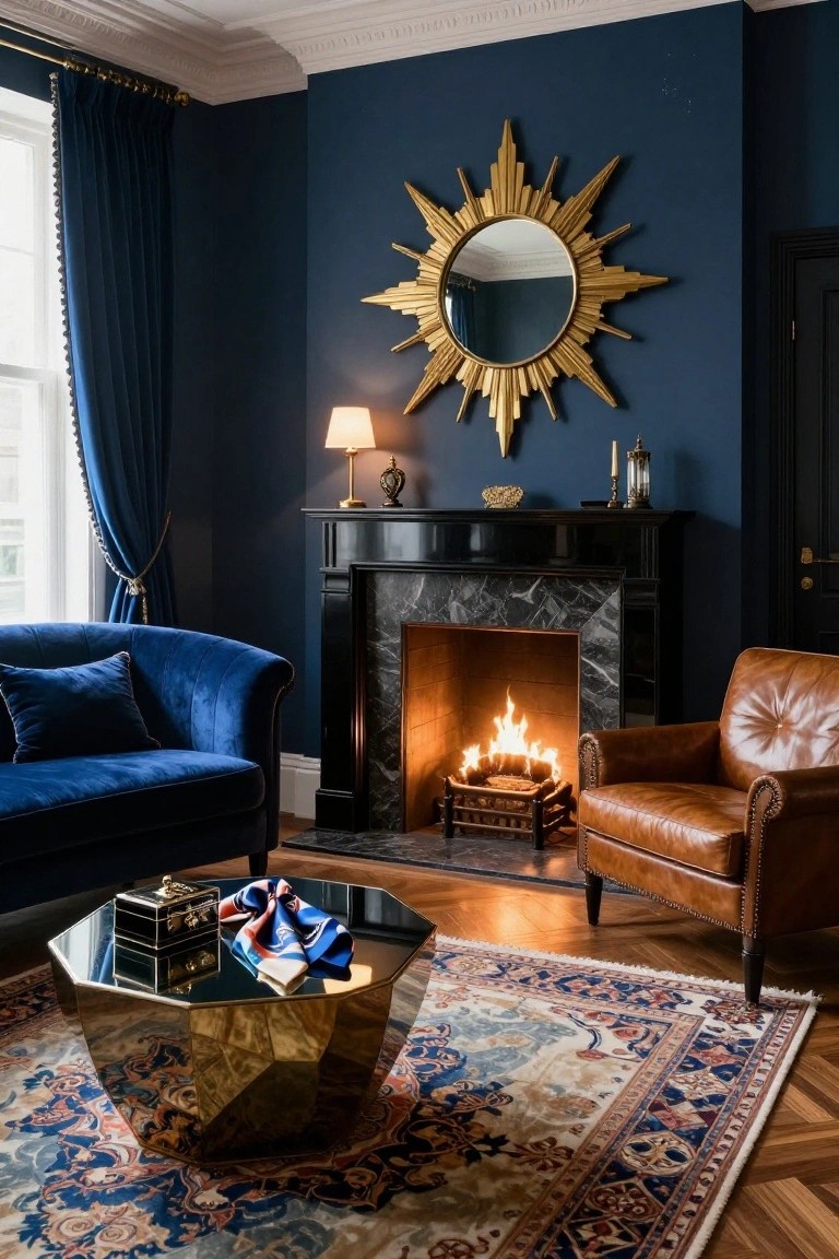 Navy Velvet Sofa for Plush Comfort