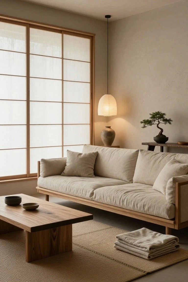 Neutral Woods and Linens for Calm