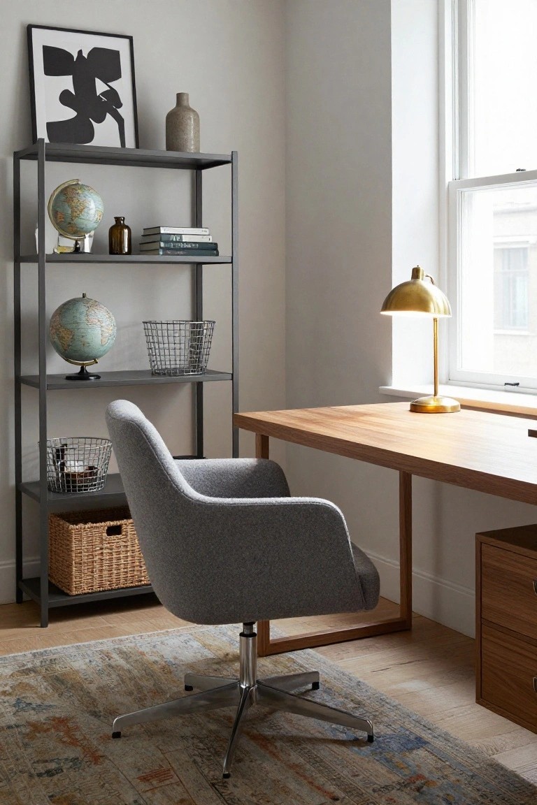 Contemporary Gray Swivel Chair