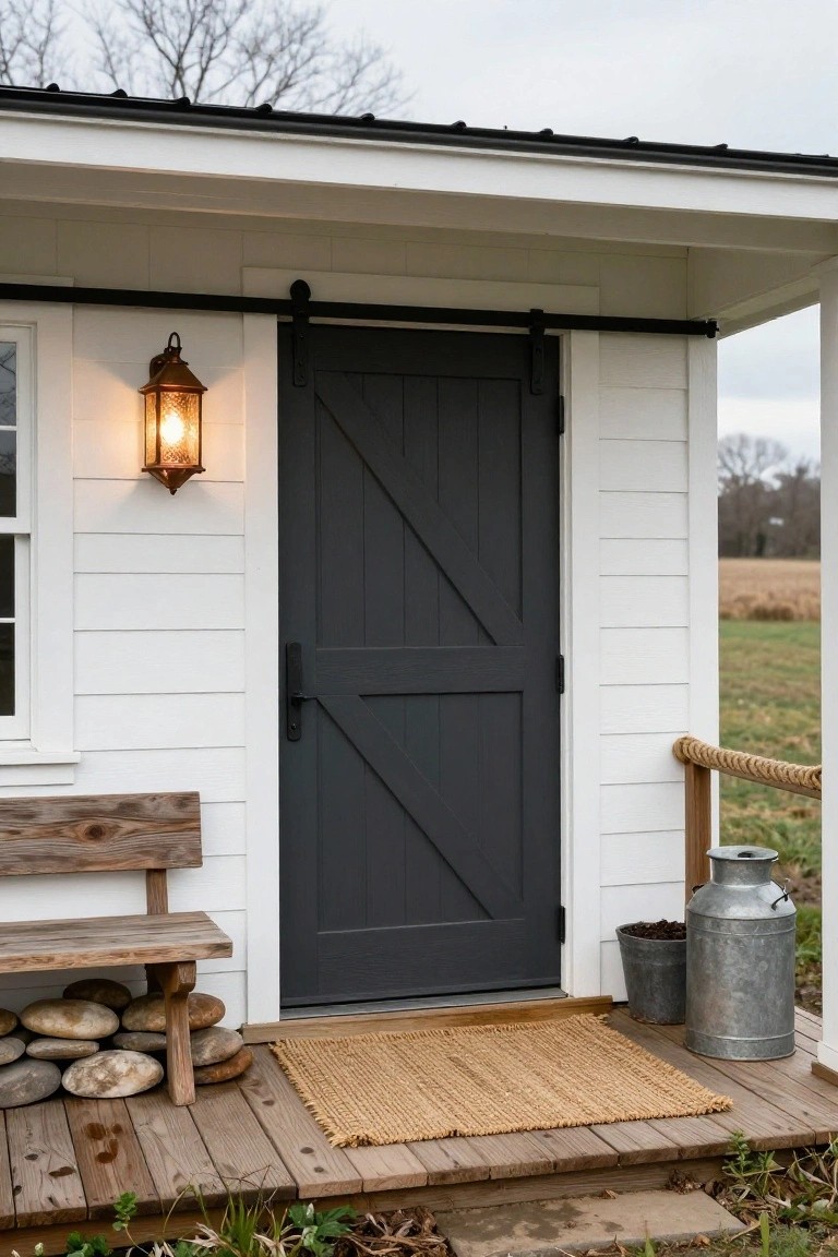 Rustic Barn Door Porch Entry