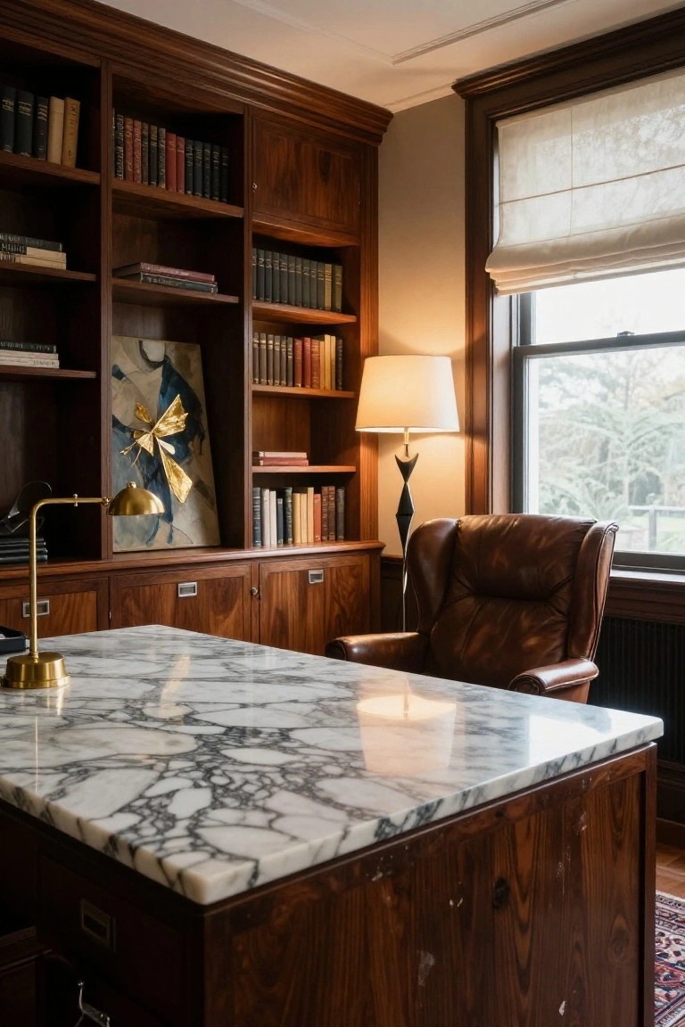 Classic Wood-Paneled Home Office