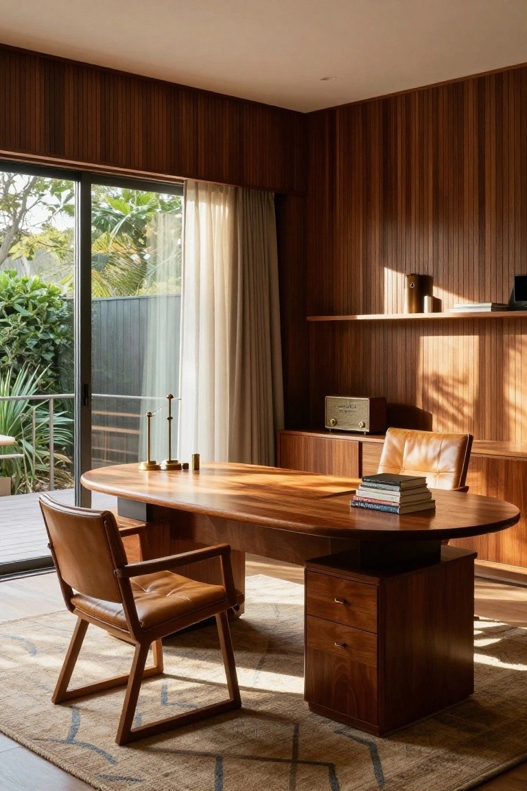 Wood Paneling for a Warm Office Feel