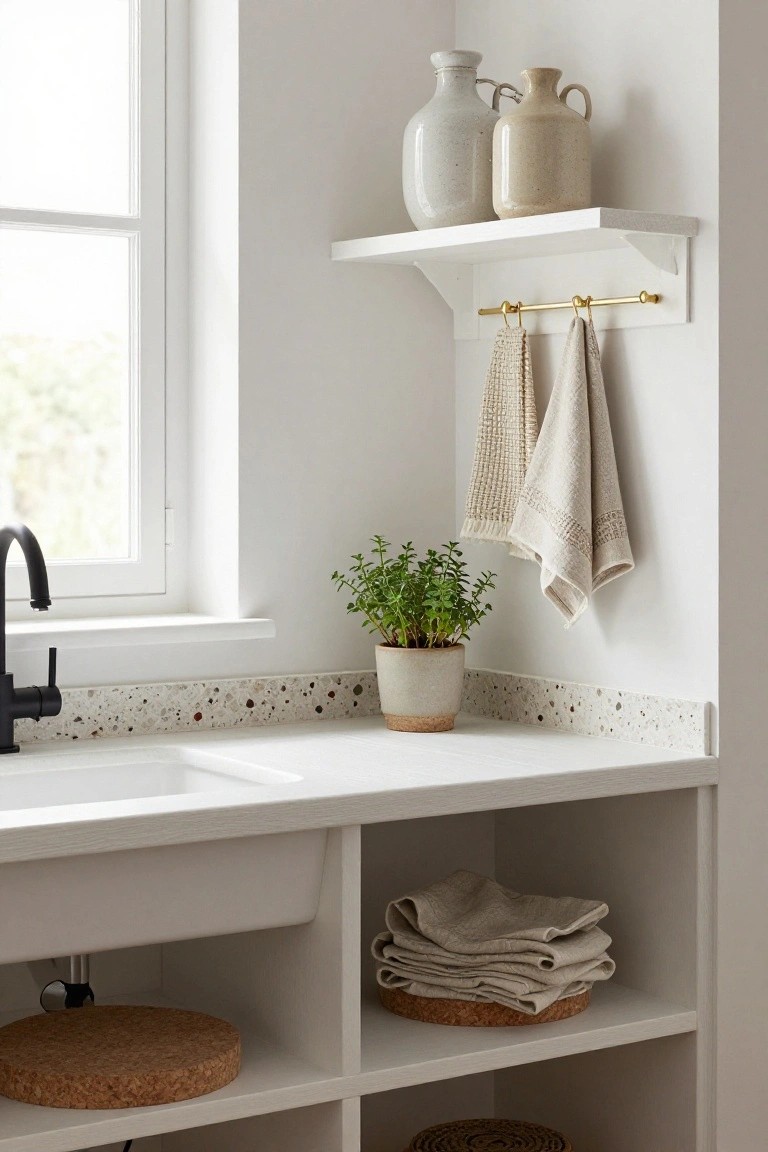 Compact Sink Storage with Open Shelves