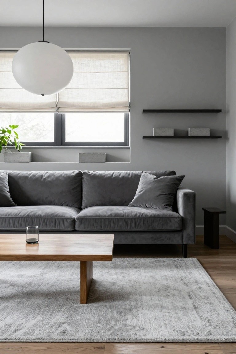 Soft Gray Living Room Scheme