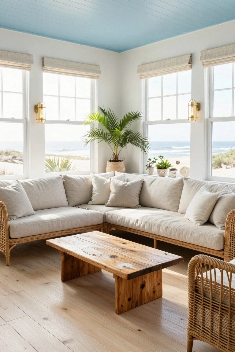 L-Shaped Modular Sofa in a Corner Room